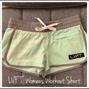 LVFT Livefit Womans Workout Short Small Teal and Grey Workout Shorts